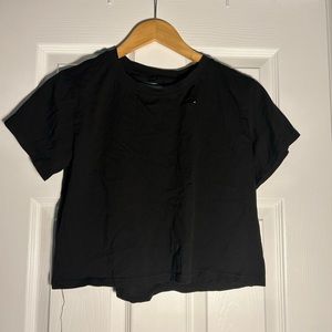 Black cropped t-shirt with rips